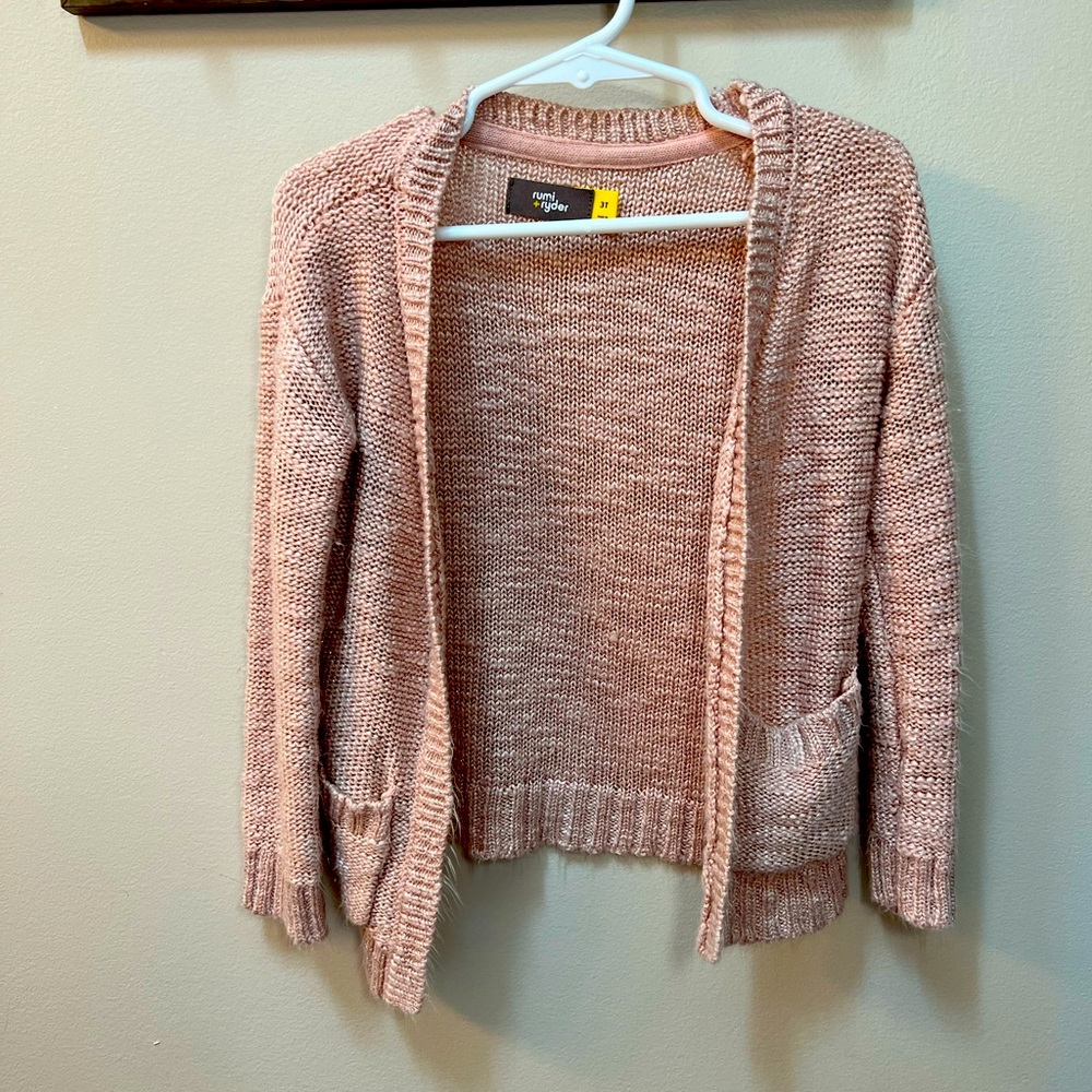 Rumi + Ryder pink 3T knit cardigan